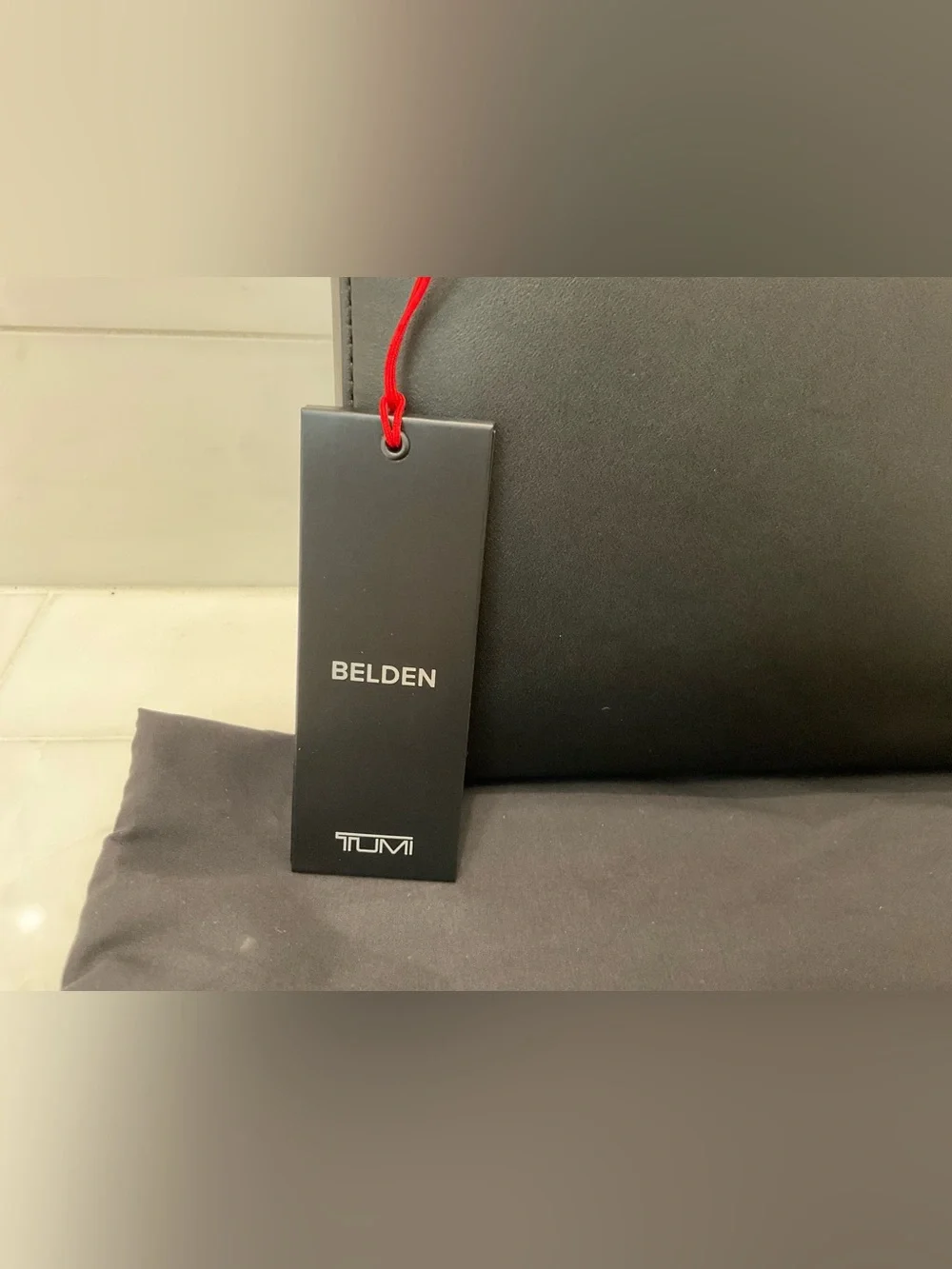 NEW Tumi Belden 13.5” LEATHER Zip Top Laptop Sleeve Bag - BLACK w/ GUNMETAL